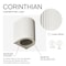 Euri Lighting Artisan Concrete Collection Corinthian Wall Sconce Fixture Cream White EOL-WL62CW-1100 - alternate 3